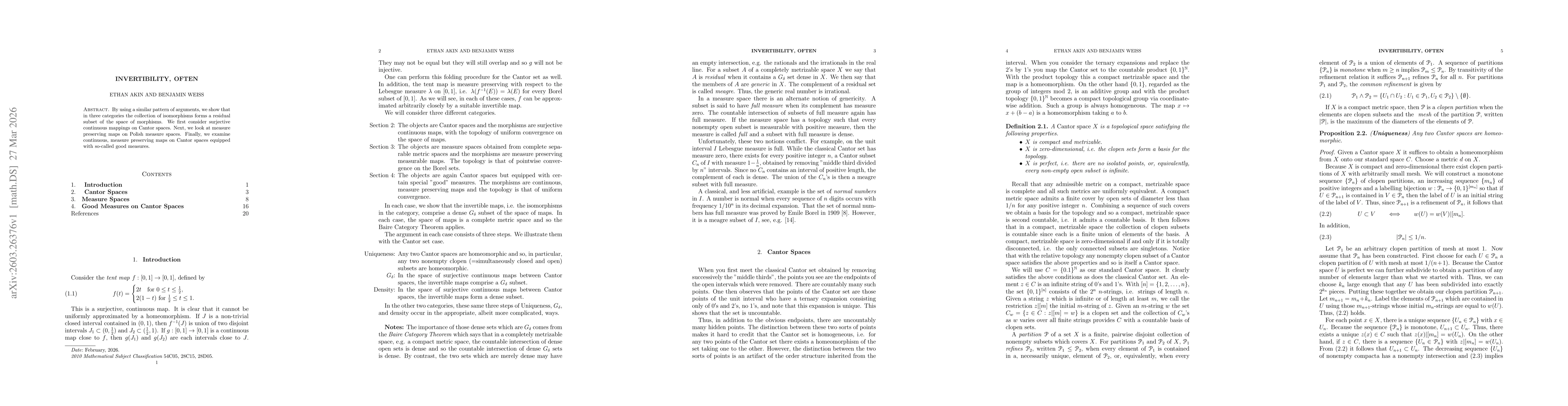 Thumbnail for Invertibility, Often