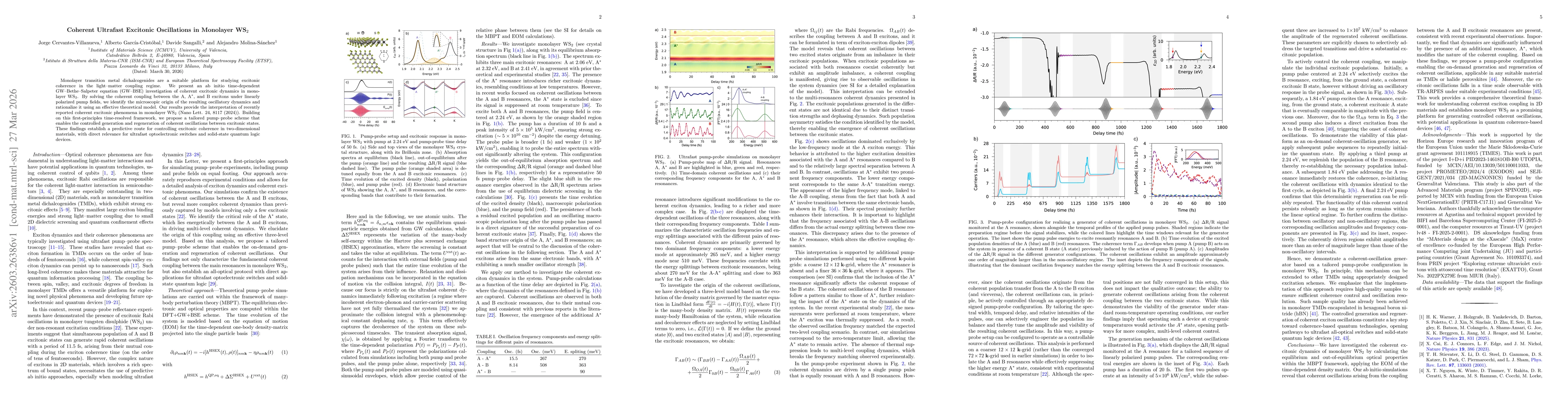 Thumbnail for Coherent Ultrafast Excitonic Oscillations in Monolayer WS$_2$