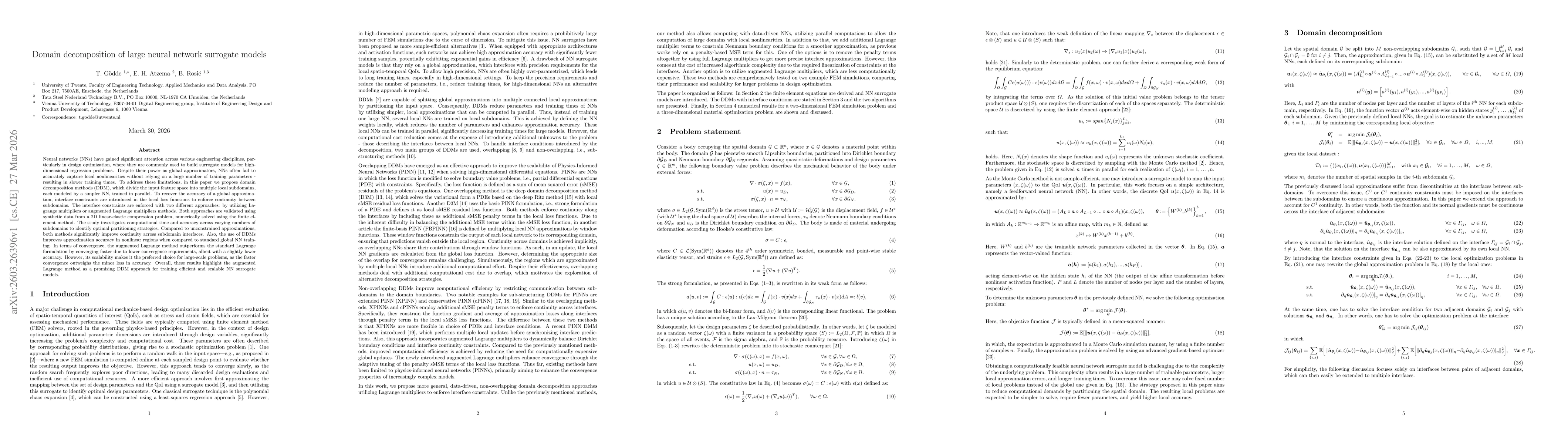 Thumbnail for Domain decomposition of large neural network surrogate models