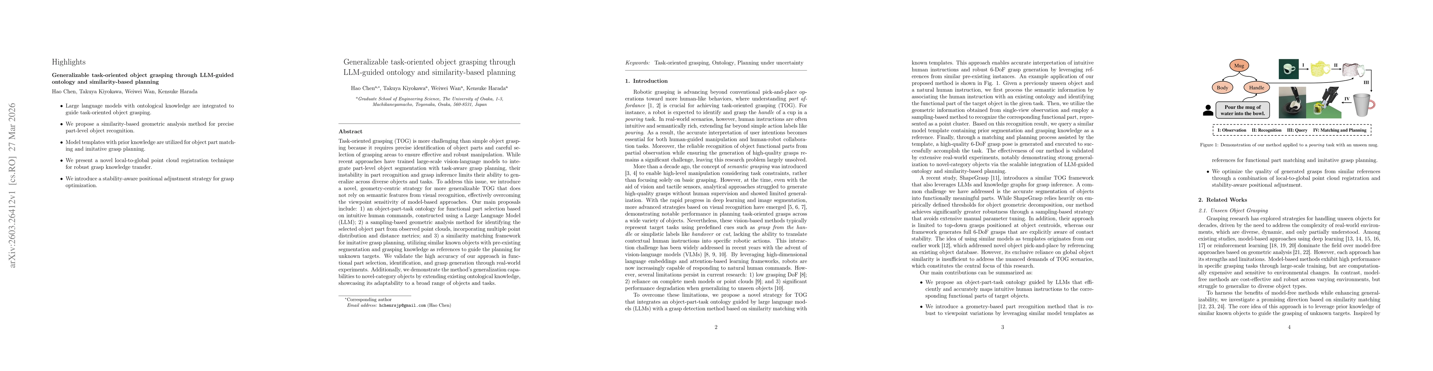 Thumbnail for Generalizable task-oriented object grasping through LLM-guided ontology and similarity-based planning