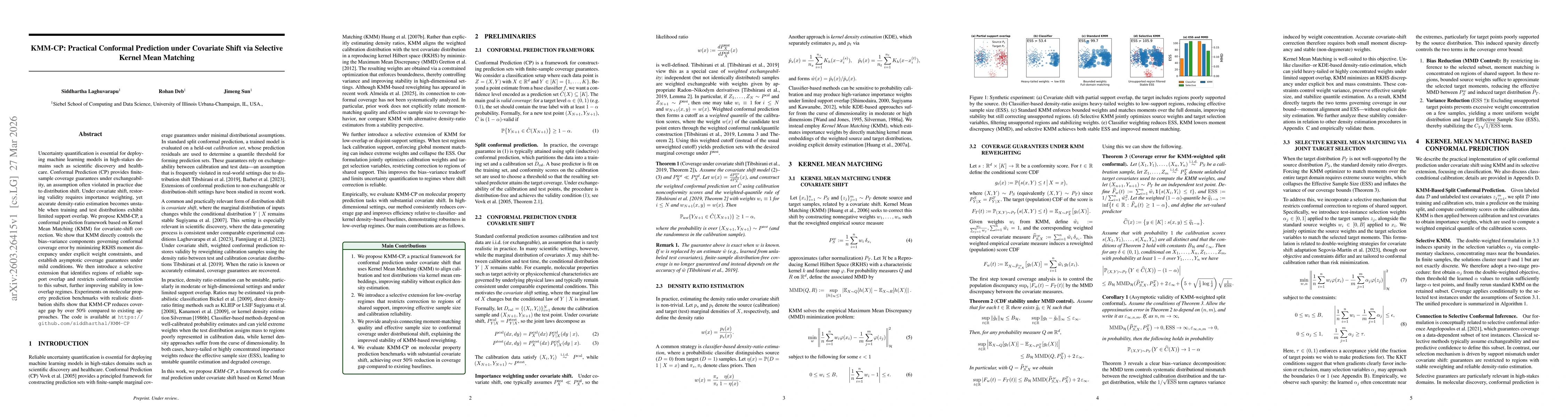 Thumbnail for KMM-CP: Practical Conformal Prediction under Covariate Shift via Selective Kernel Mean Matching
