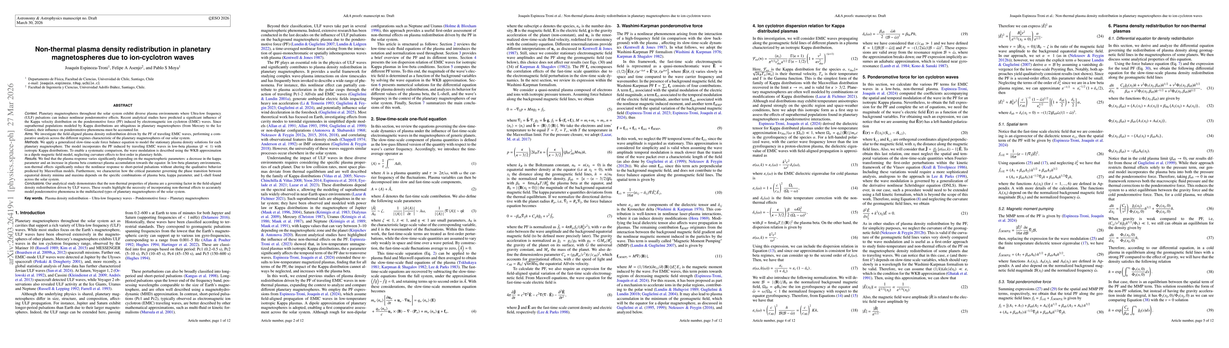 Thumbnail for Non-thermal plasma density redistribution in planetary magnetospheres due to ion-cyclotron waves
