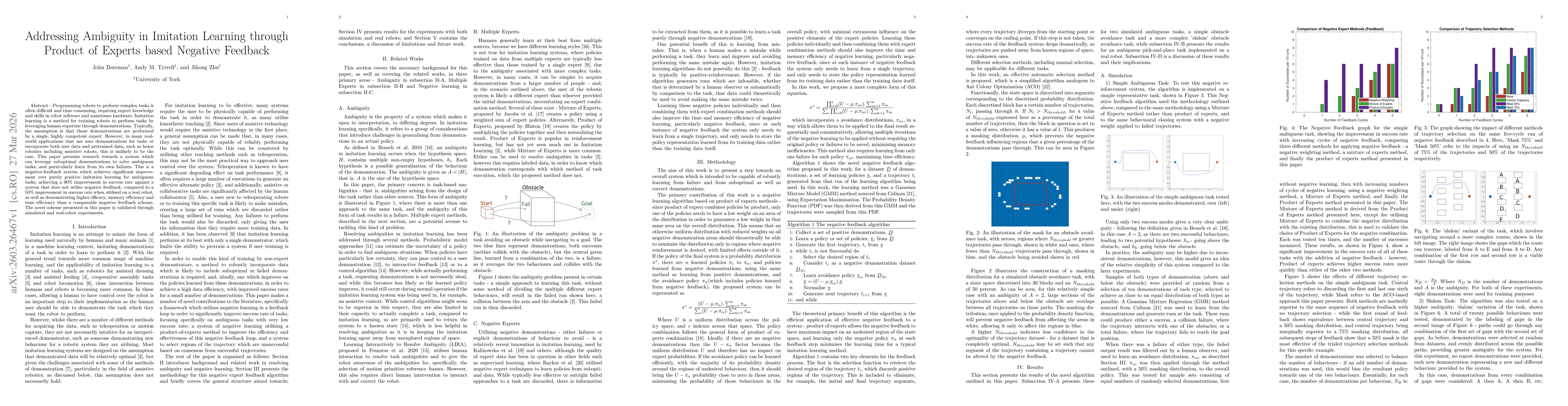 Thumbnail for Addressing Ambiguity in Imitation Learning through Product of Experts based Negative Feedback