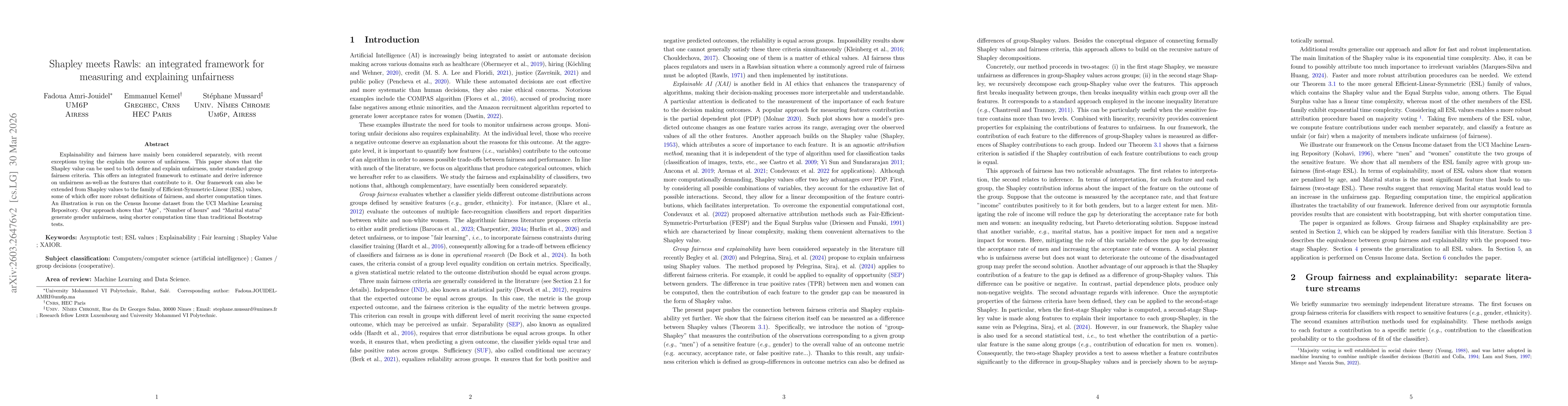 Thumbnail for Shapley meets Rawls: an integrated framework for measuring and explaining unfairness
