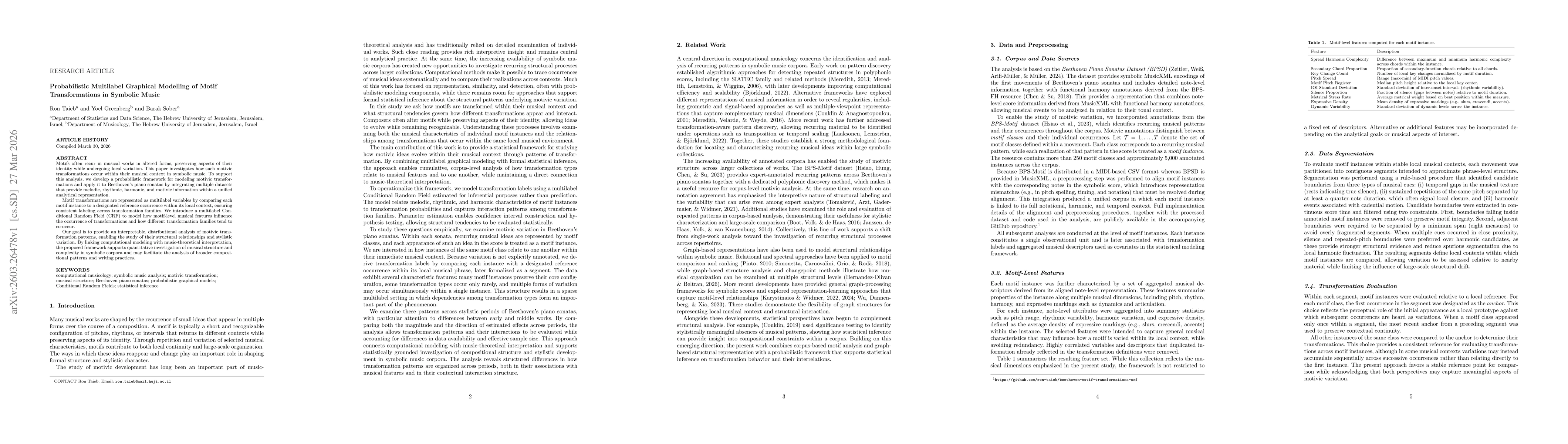Thumbnail for Probabilistic Multilabel Graphical Modelling of Motif Transformations in Symbolic Music