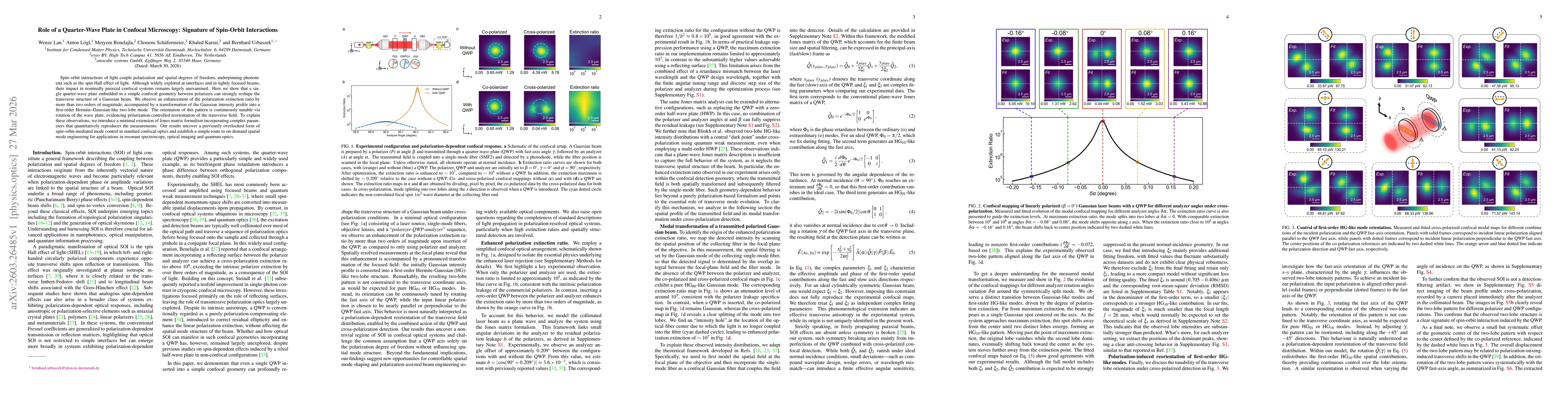 Thumbnail for Role of a Quarter-Wave Plate in Confocal Microscopy: Signature of Spin-Orbit Interactions