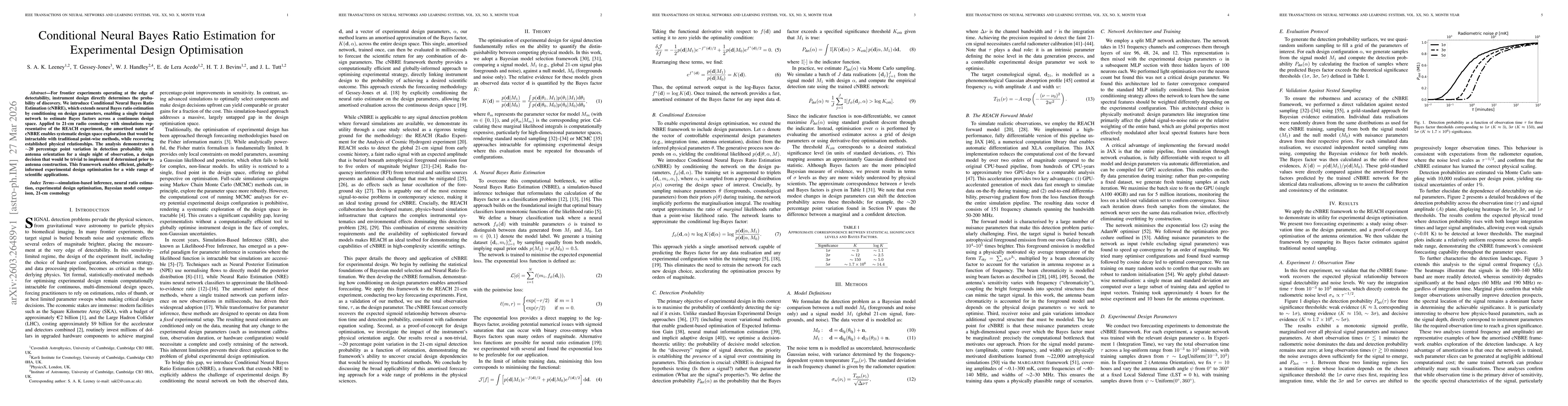 Thumbnail for Conditional Neural Bayes Ratio Estimation for Experimental Design Optimisation