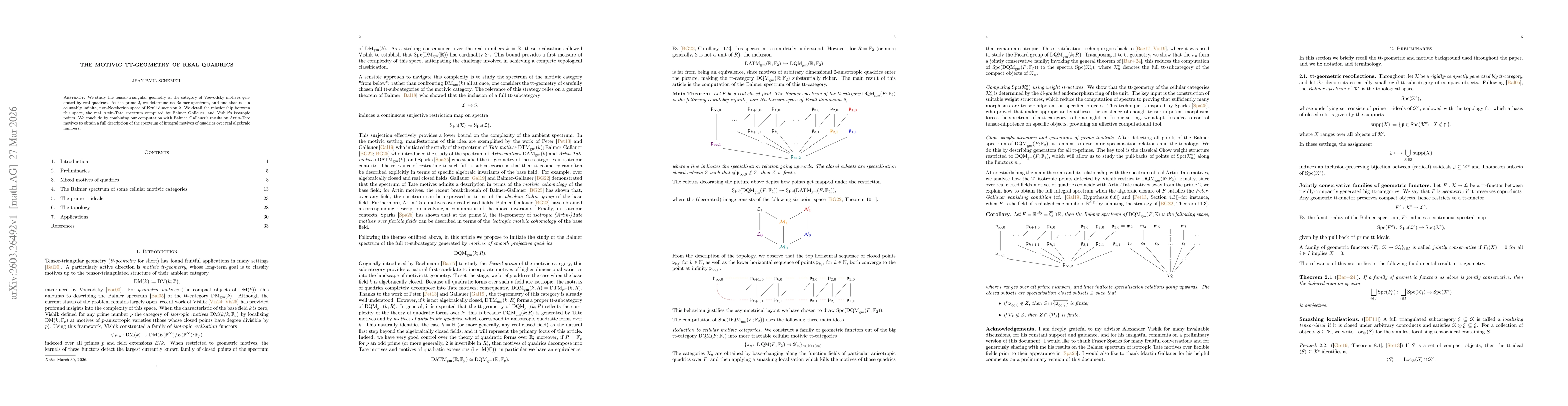 Thumbnail for The motivic tt-geometry of real quadrics
