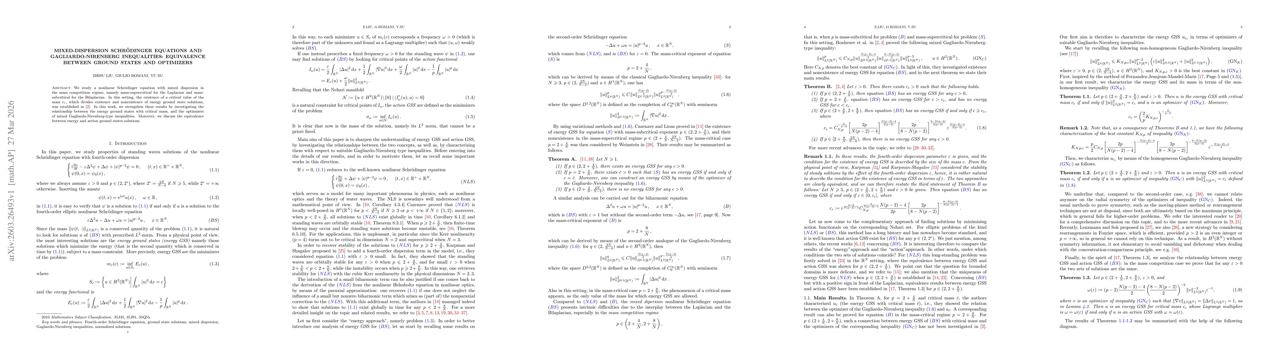 Thumbnail for Mixed-dispersion Schrödinger equations and Gagliardo-Nirenberg inequalities: equivalence between ground states and optimizers