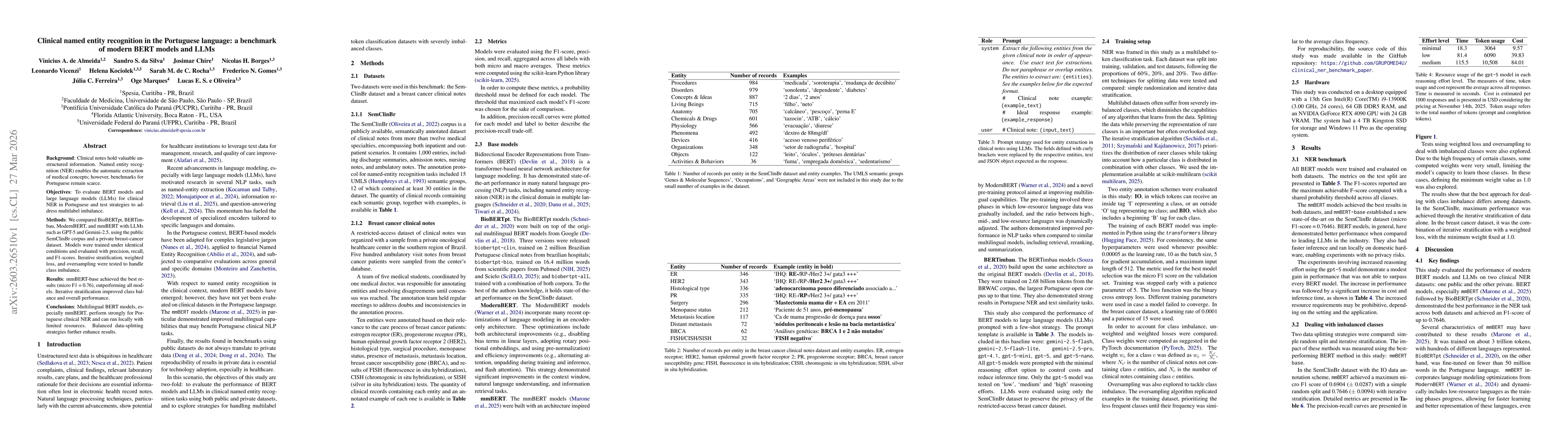 Thumbnail for Clinical named entity recognition in the Portuguese language: a benchmark of modern BERT models and LLMs