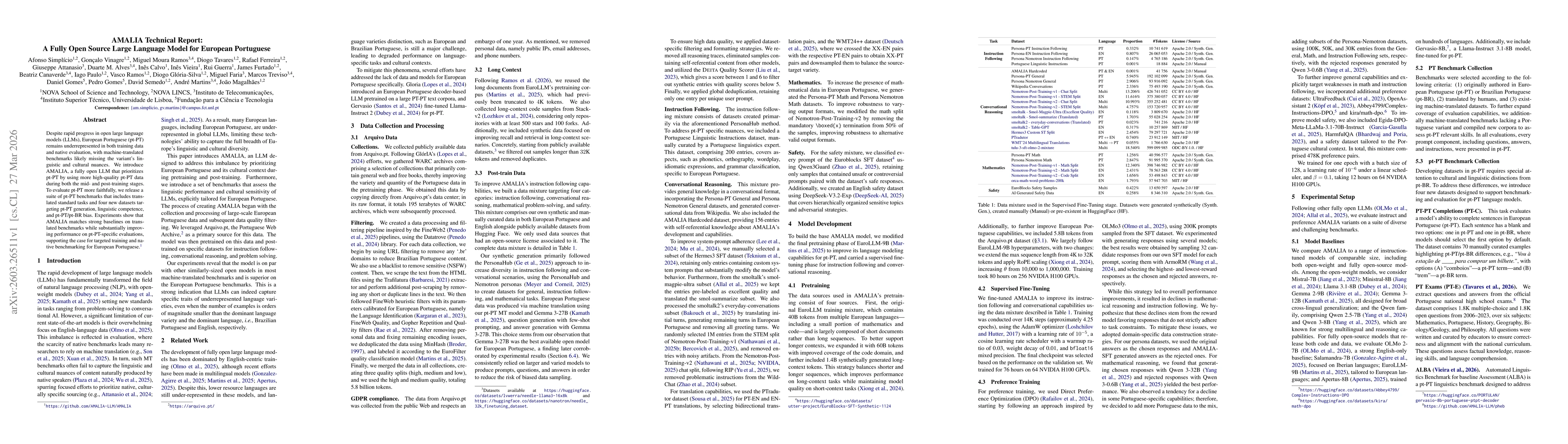 Thumbnail for AMALIA Technical Report: A Fully Open Source Large Language Model for European Portuguese