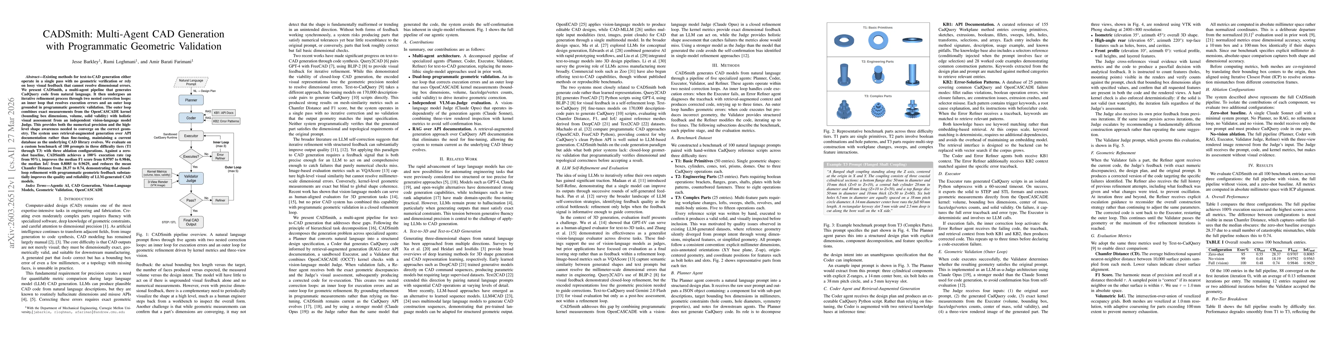 Thumbnail for CADSmith: Multi-Agent CAD Generation with Programmatic Geometric Validation