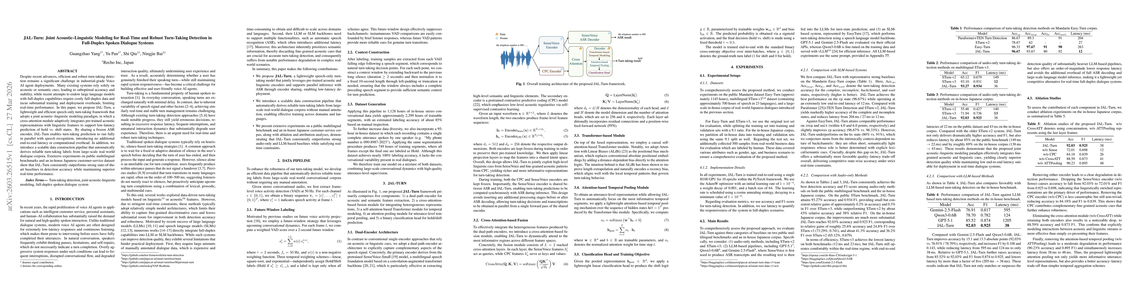 Thumbnail for JAL-Turn: Joint Acoustic-Linguistic Modeling for Real-Time and Robust Turn-Taking Detection in Full-Duplex Spoken Dialogue Systems
