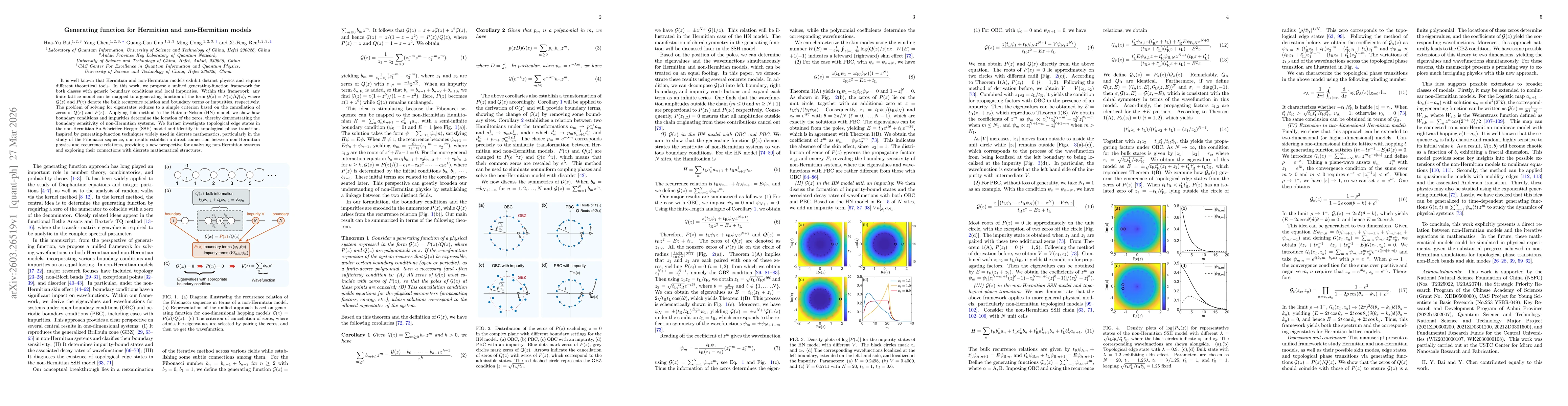 Thumbnail for Generating function for Hermitian and non-Hermitian models