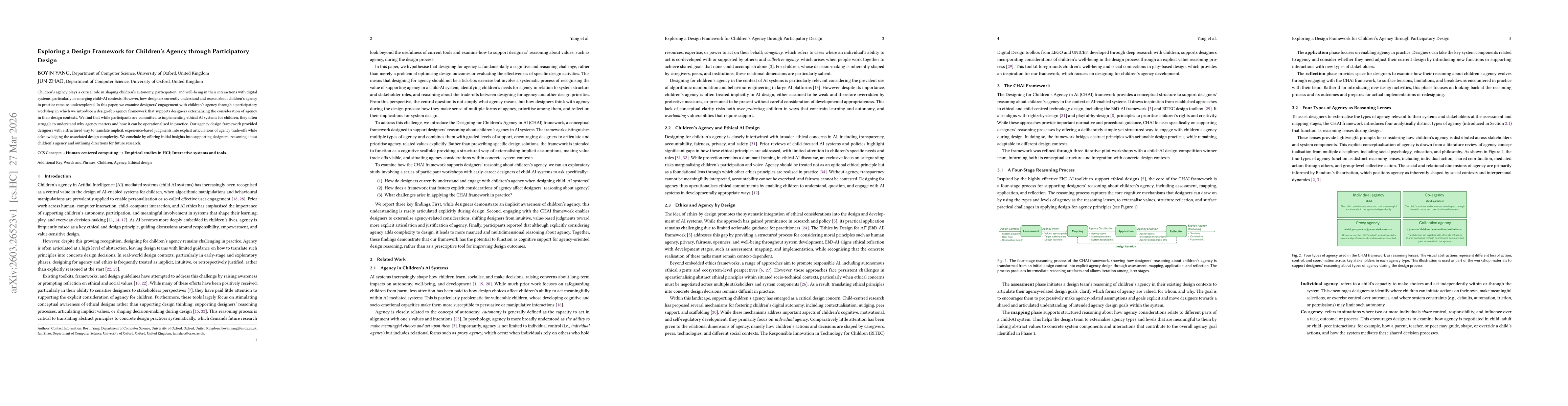 Thumbnail for Exploring a Design Framework for Children's Agency through Participatory Design