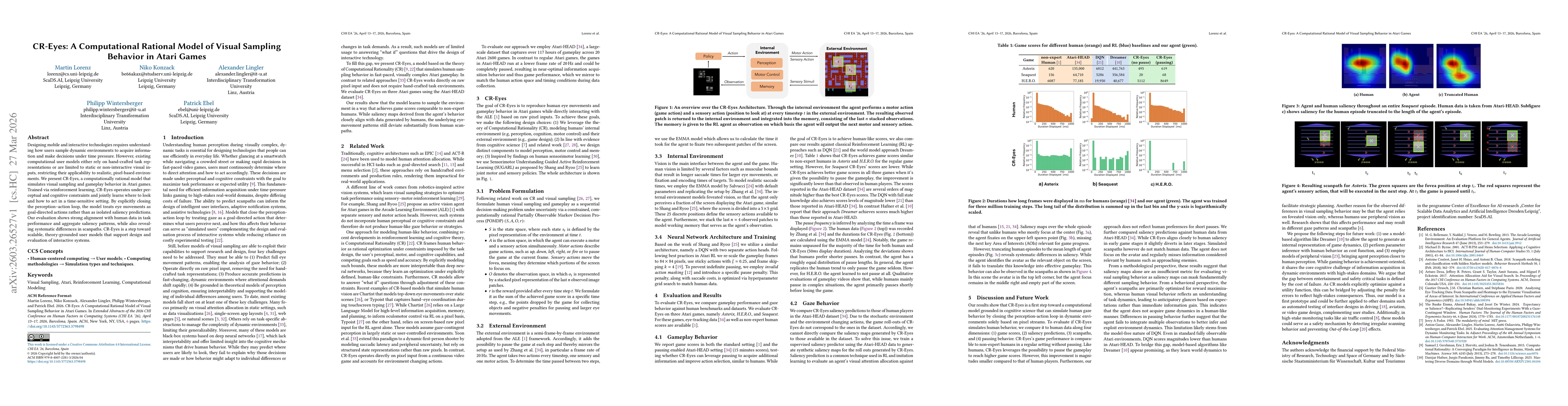 Thumbnail for CR-Eyes: A Computational Rational Model of Visual Sampling Behavior in Atari Games