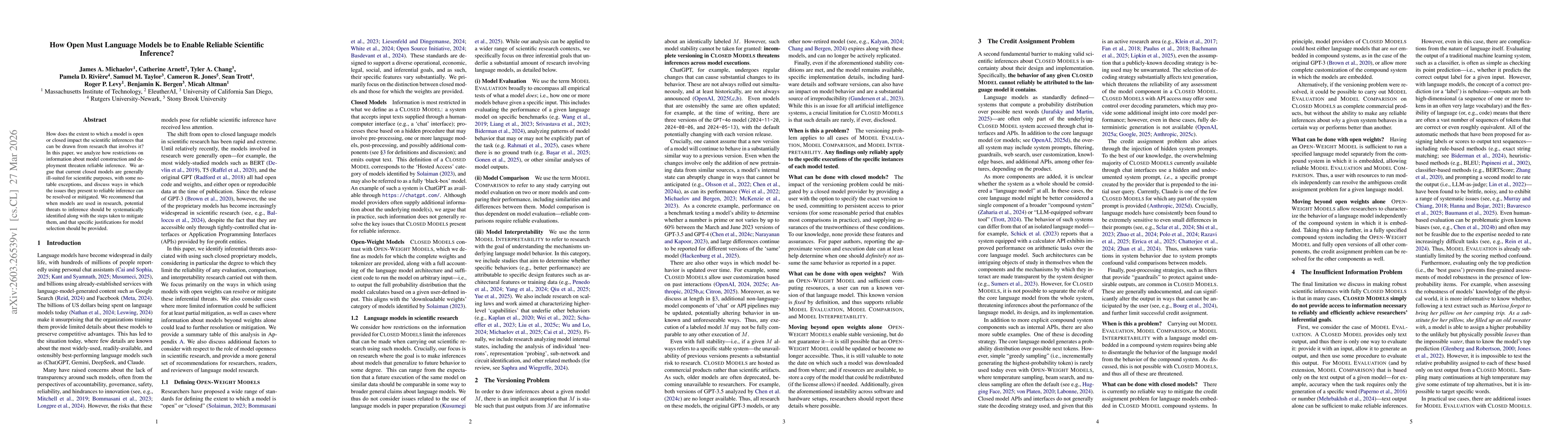 Thumbnail for How Open Must Language Models be to Enable Reliable Scientific Inference?