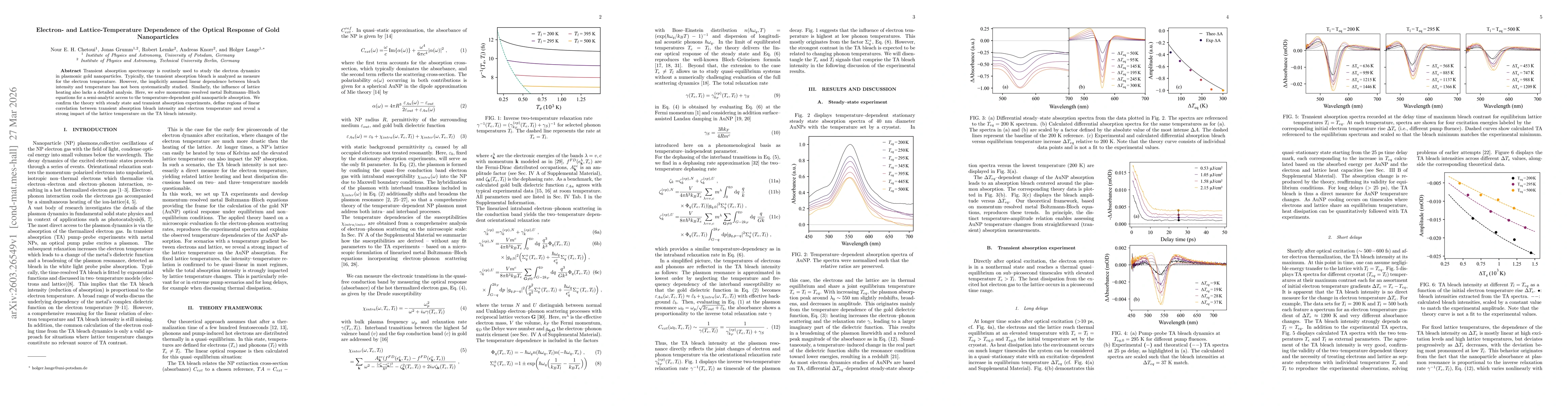 Thumbnail for Electron- and Lattice-Temperature Dependence of the Optical Response of Gold Nanoparticles