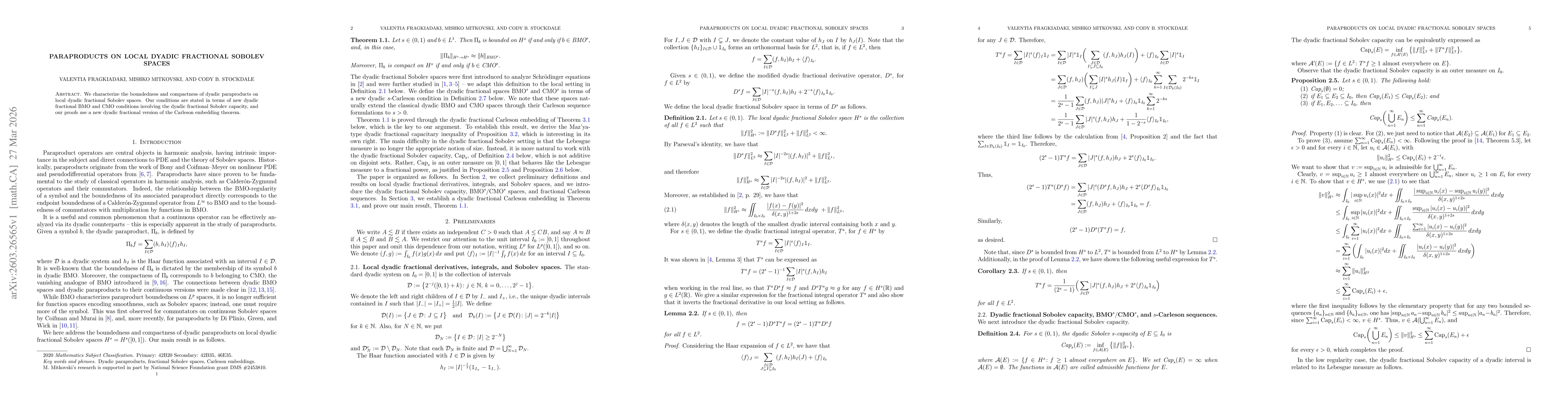 Thumbnail for Paraproducts on local dyadic fractional Sobolev spaces