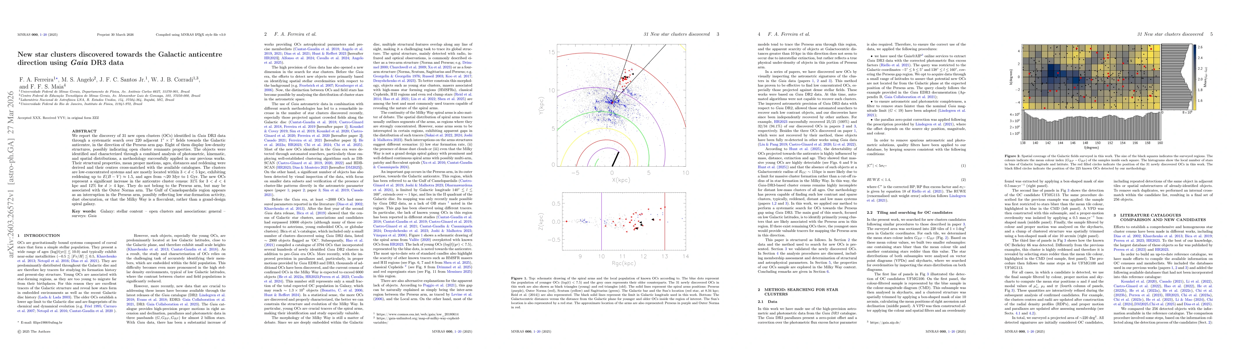 Thumbnail for New star clusters discovered towards the Galactic anticentre direction using Gaia DR3 data