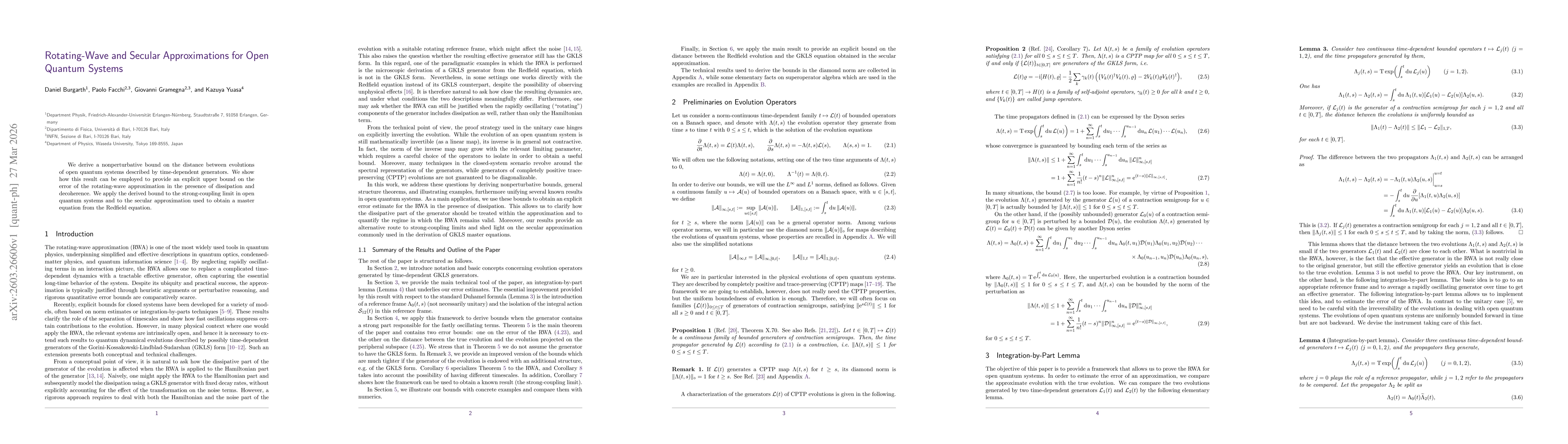 Thumbnail for Rotating-Wave and Secular Approximations for Open Quantum Systems