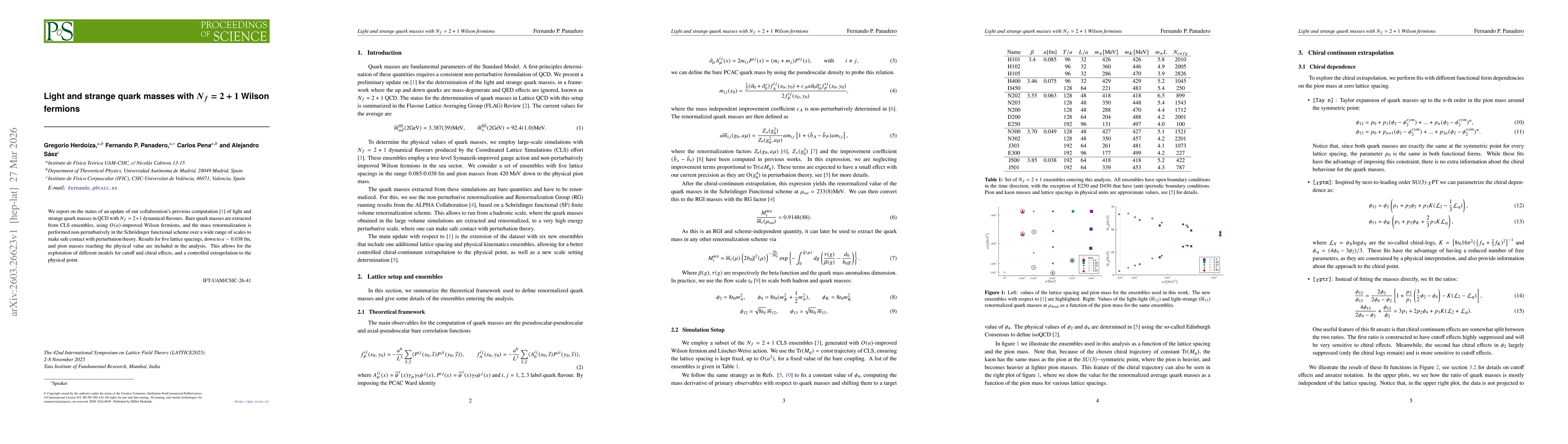 Thumbnail for Light and strange quark masses with $N_f = 2 + 1$ Wilson fermions