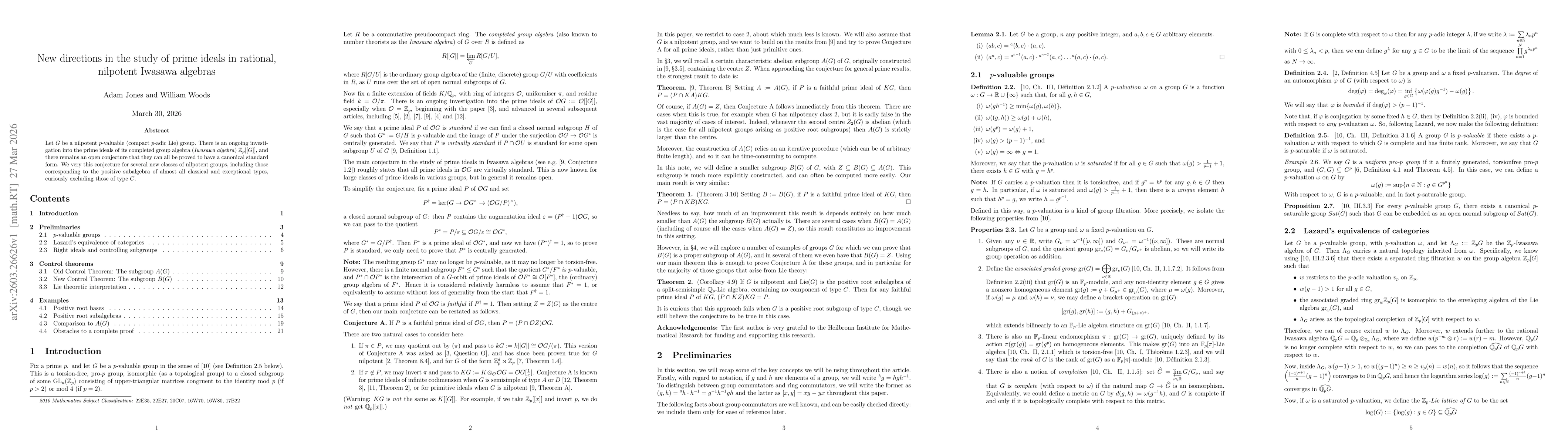 Thumbnail for New directions in the study of prime ideals in rational, nilpotent Iwasawa algebras
