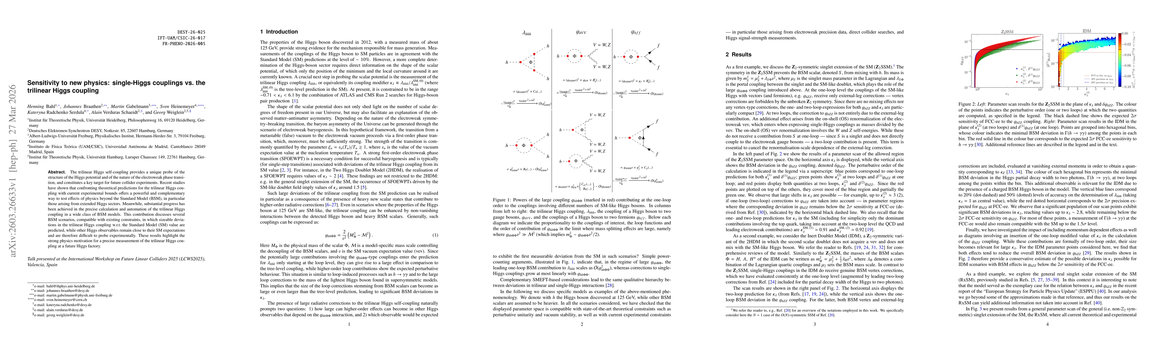 Thumbnail for Sensitivity to new physics: single-Higgs couplings vs. the trilinear Higgs coupling