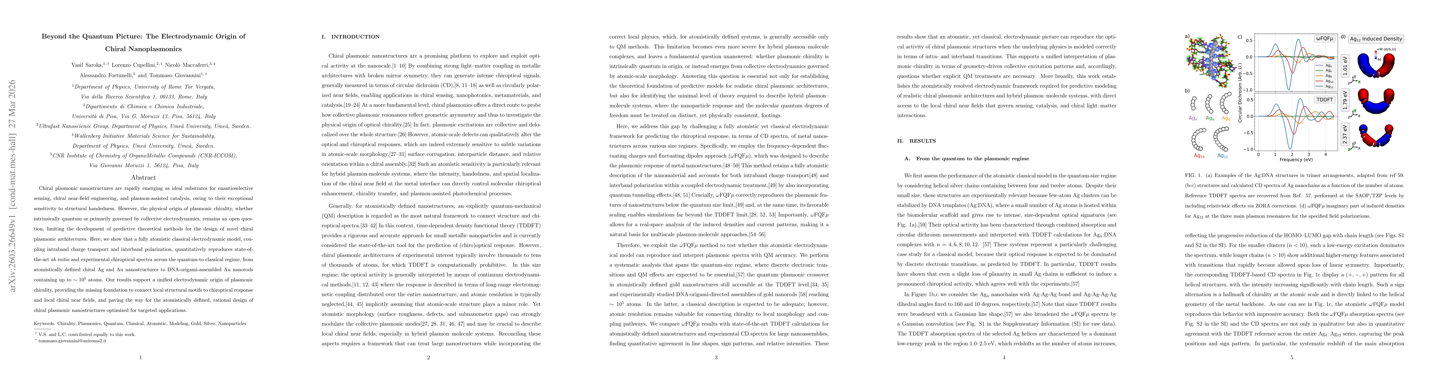 Thumbnail for Beyond the Quantum Picture: The Electrodynamic Origin of Chiral Nanoplasmonics