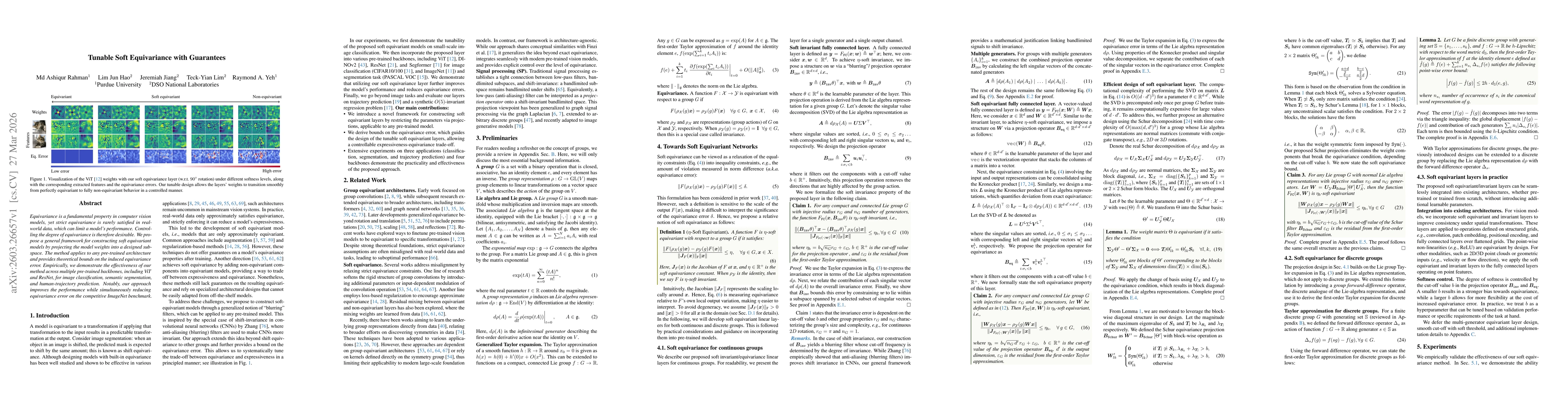 Thumbnail for Tunable Soft Equivariance with Guarantees