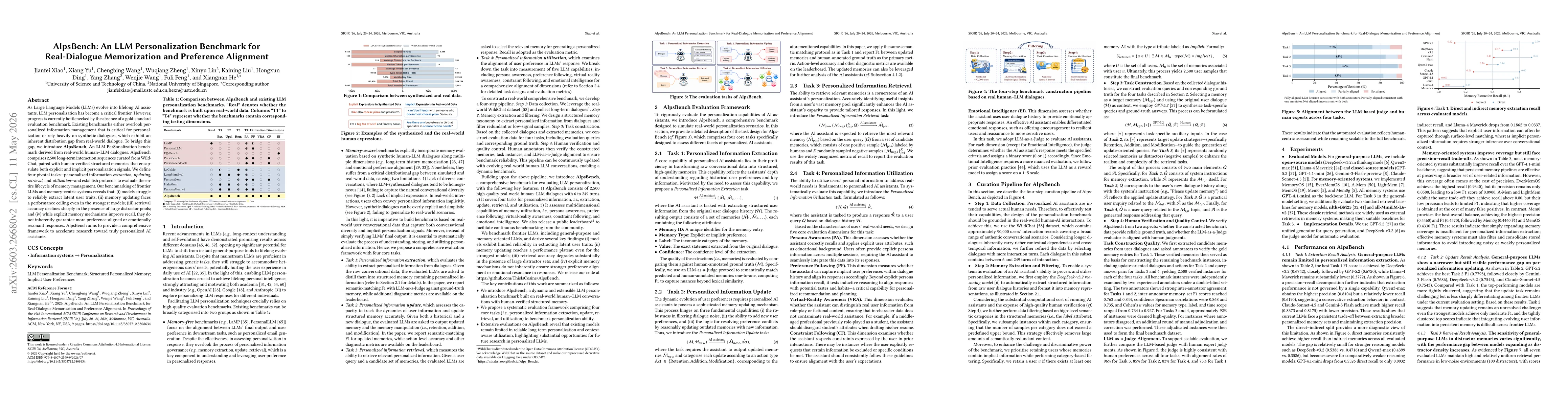 Thumbnail for AlpsBench: An LLM Personalization Benchmark for Real-Dialogue Memorization and Preference Alignment