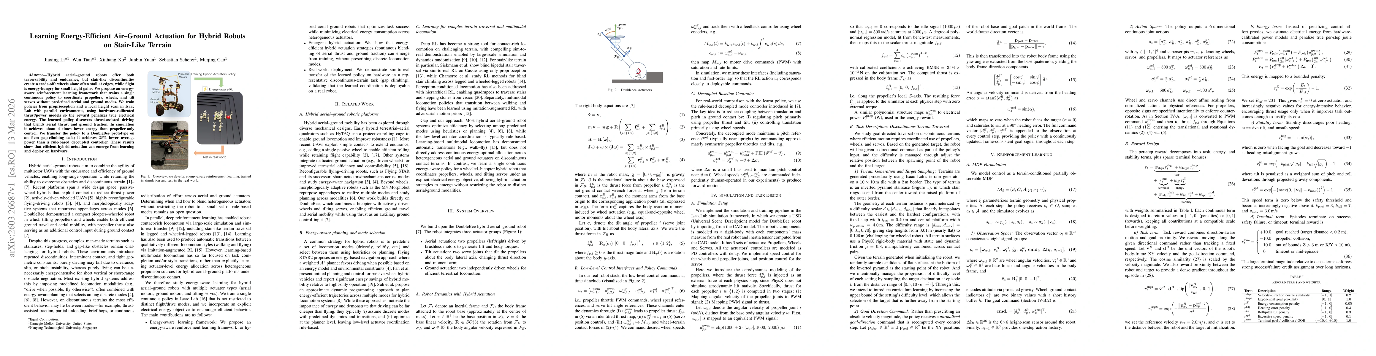 Thumbnail for Learning Energy-Efficient Air--Ground Actuation for Hybrid Robots on Stair-Like Terrain