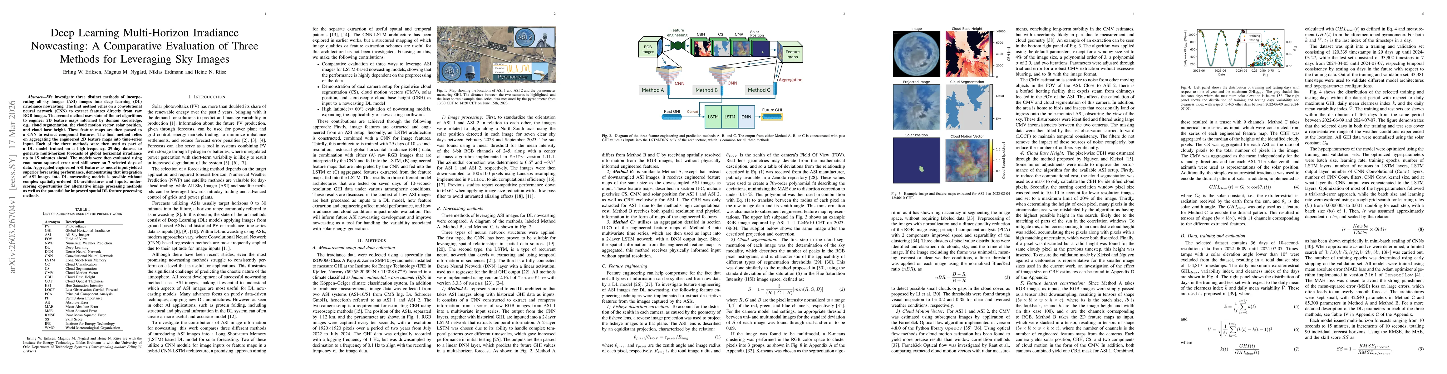 Thumbnail for Deep Learning Multi-Horizon Irradiance Nowcasting: A Comparative Evaluation of Three Methods for Leveraging Sky Images