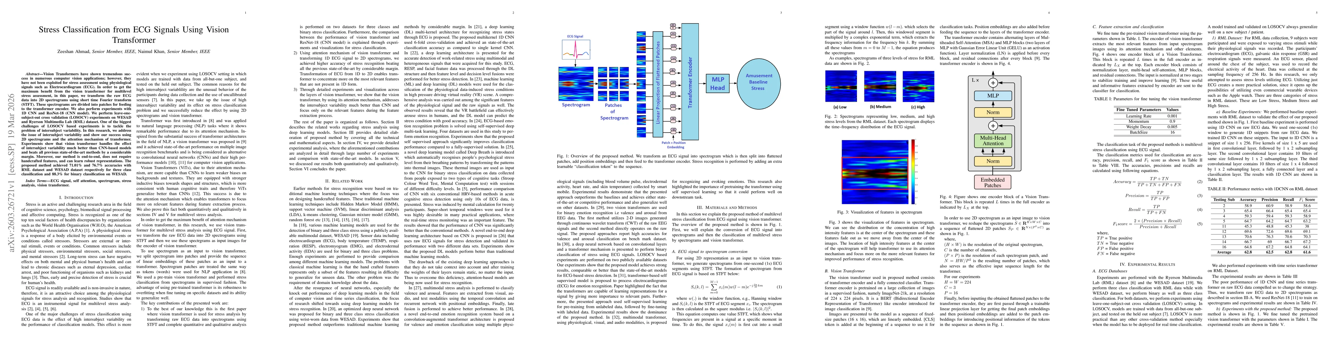 Thumbnail for Stress Classification from ECG Signals Using Vision Transformer