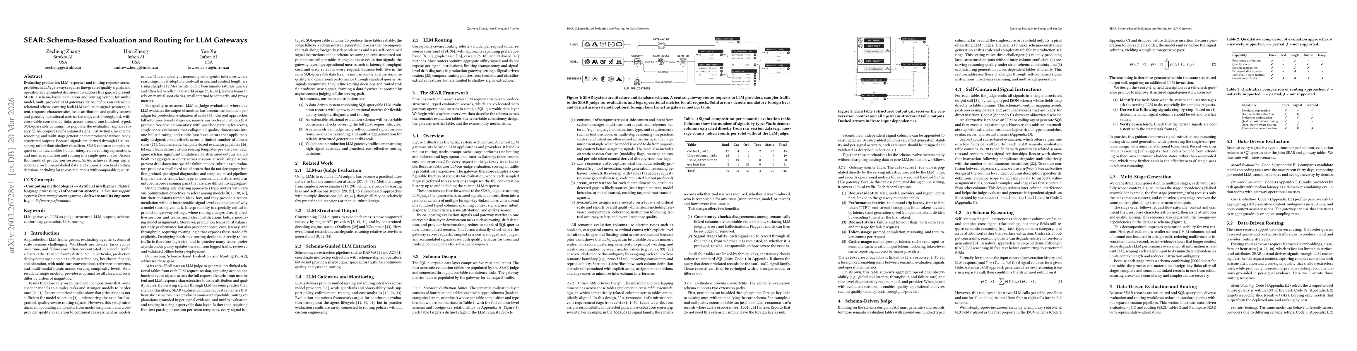 Thumbnail for SEAR: Schema-Based Evaluation and Routing for LLM Gateways