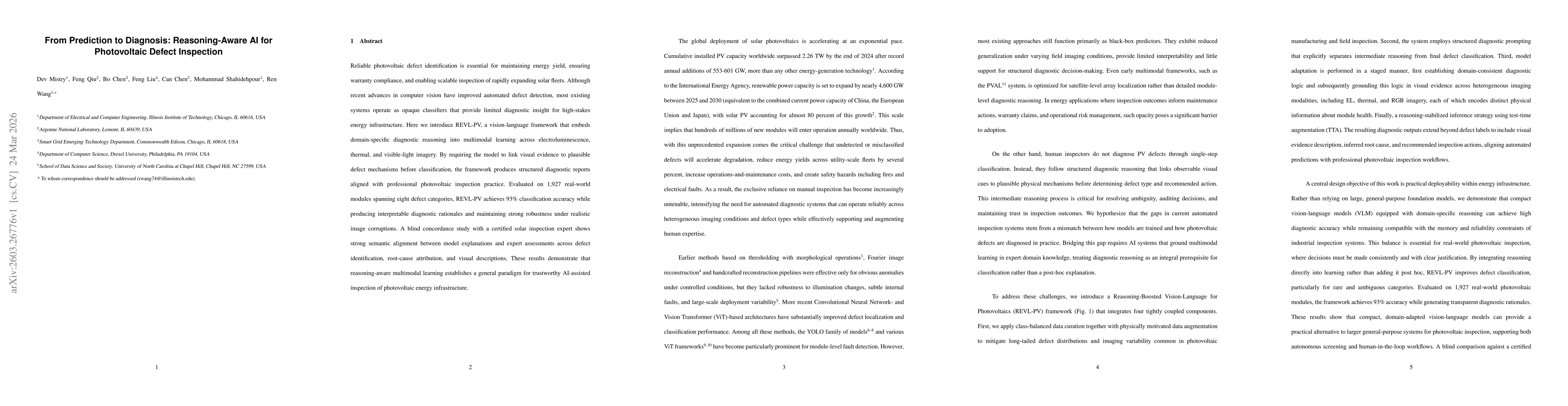 Thumbnail for From Prediction to Diagnosis: Reasoning-Aware AI for Photovoltaic Defect Inspection