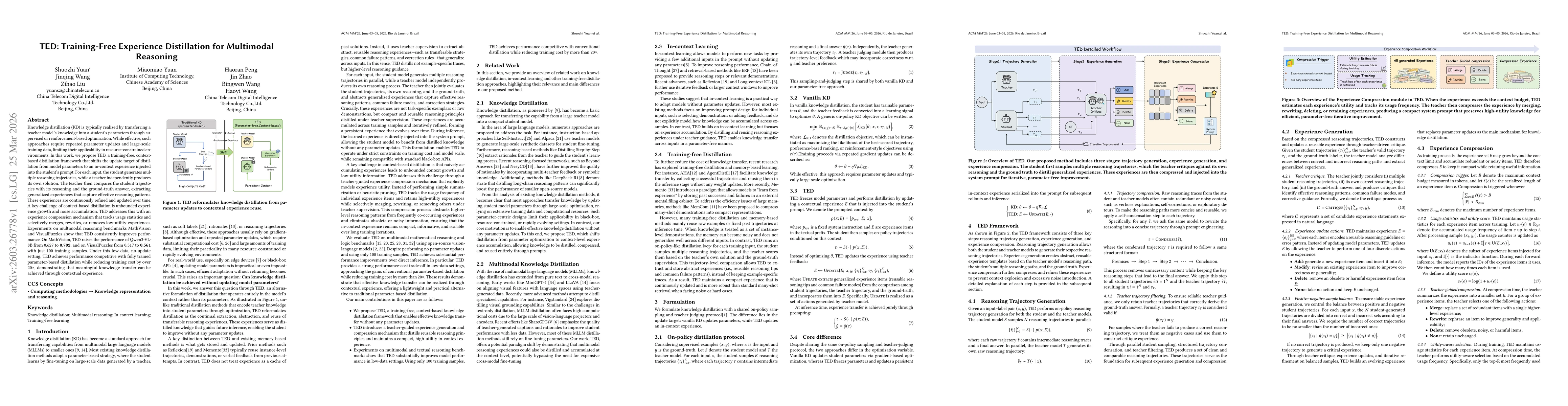 Thumbnail for TED: Training-Free Experience Distillation for Multimodal Reasoning