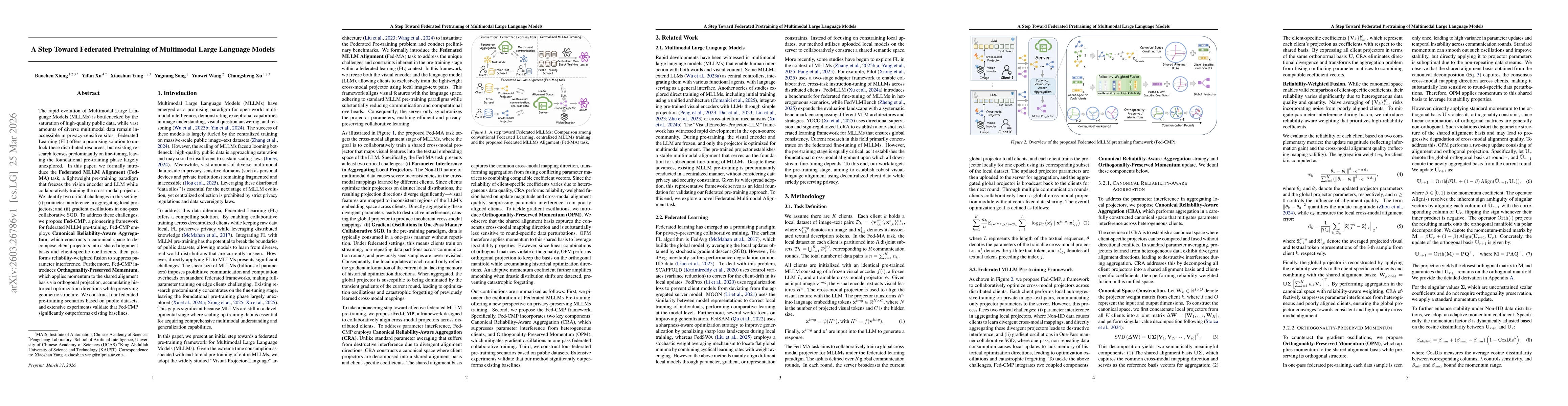 Thumbnail for A Step Toward Federated Pretraining of Multimodal Large Language Models