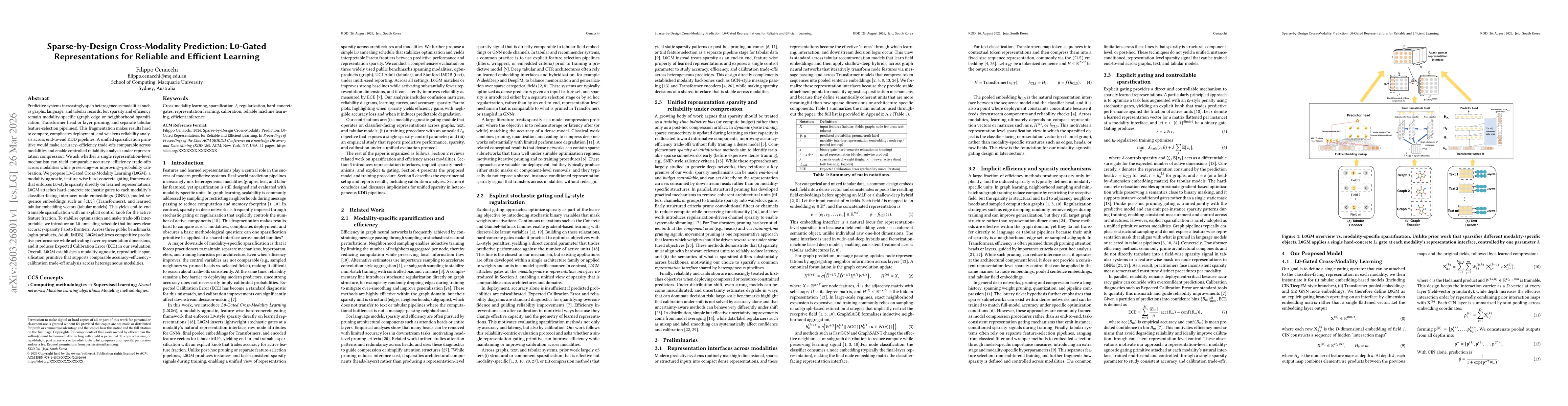 Thumbnail for Sparse-by-Design Cross-Modality Prediction: L0-Gated Representations for Reliable and Efficient Learning