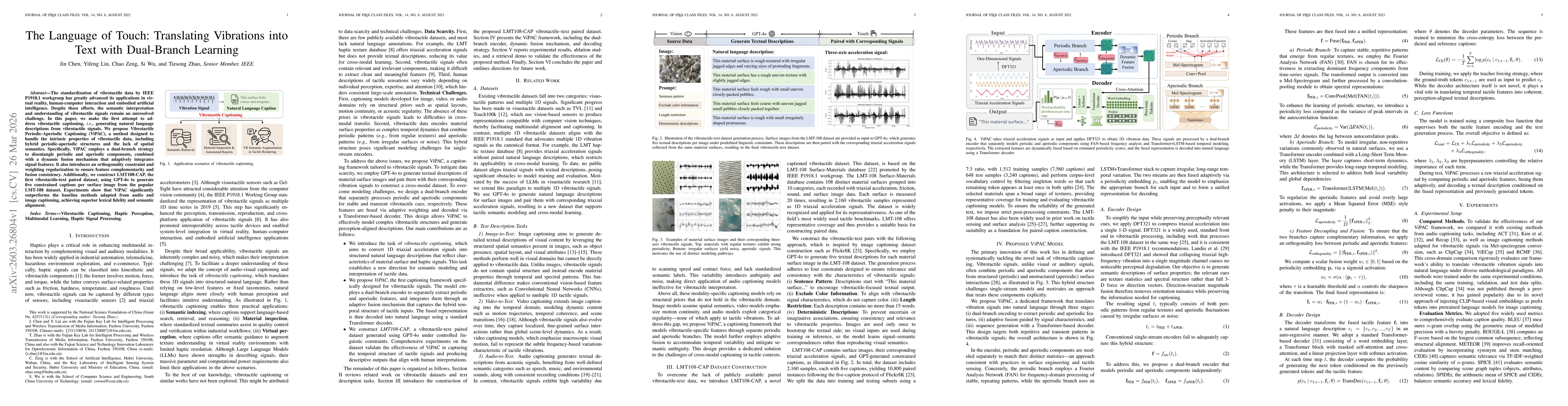 Thumbnail for The Language of Touch: Translating Vibrations into Text with Dual-Branch Learning