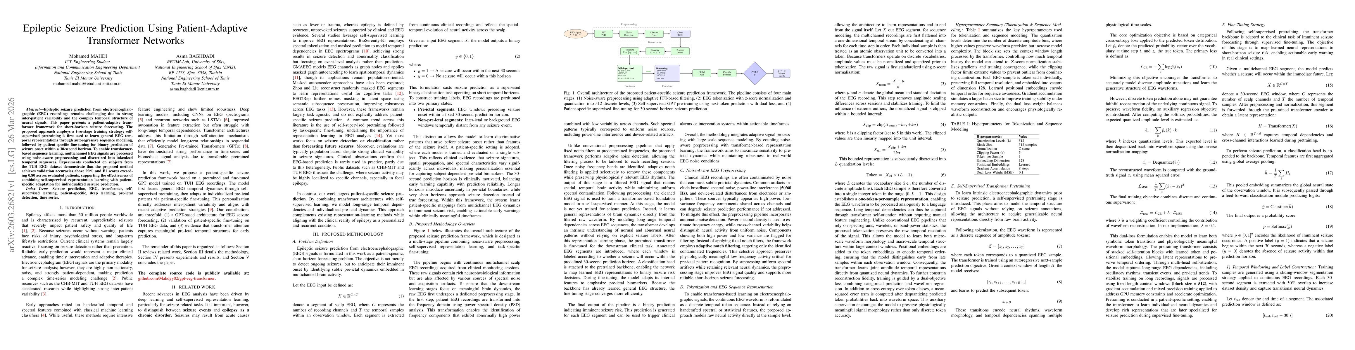 Thumbnail for Epileptic Seizure Prediction Using Patient-Adaptive Transformer Networks