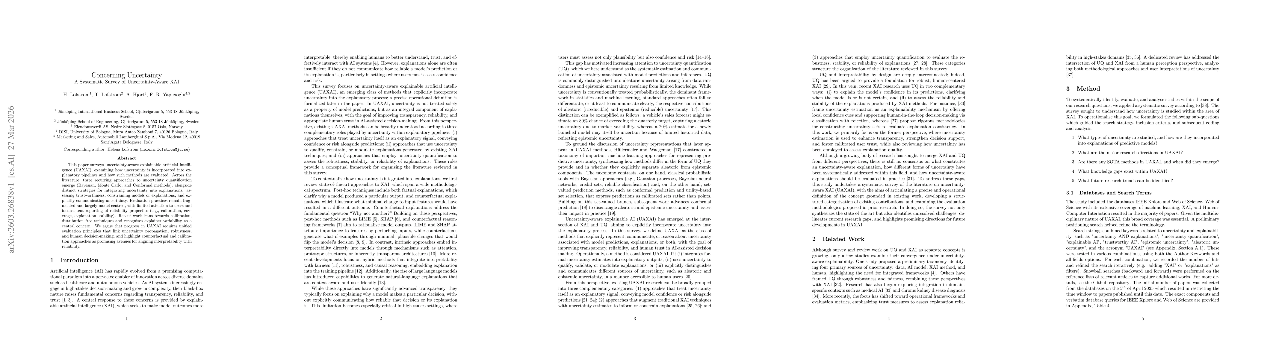 Thumbnail for Concerning Uncertainty -- A Systematic Survey of Uncertainty-Aware XAI