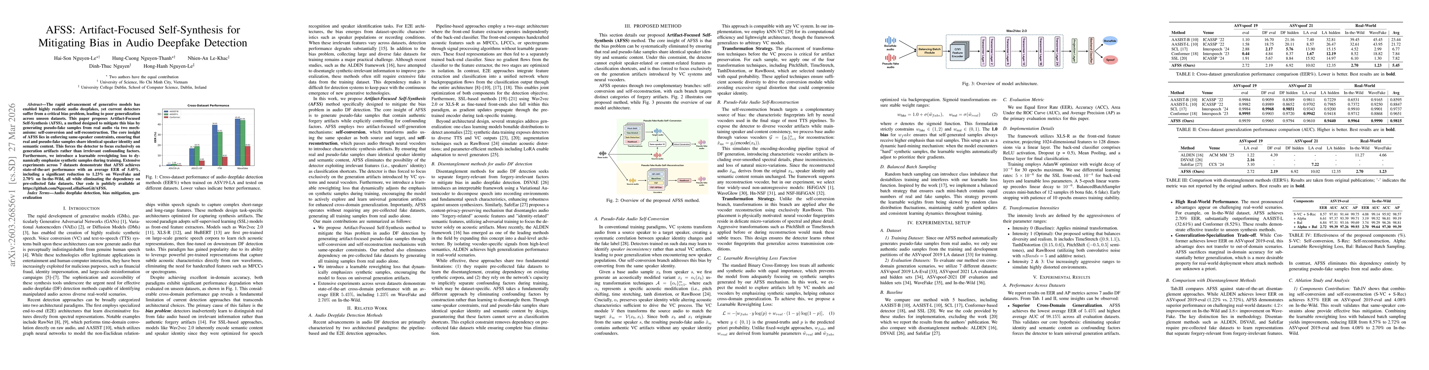Thumbnail for AFSS: Artifact-Focused Self-Synthesis for Mitigating Bias in Audio Deepfake Detection