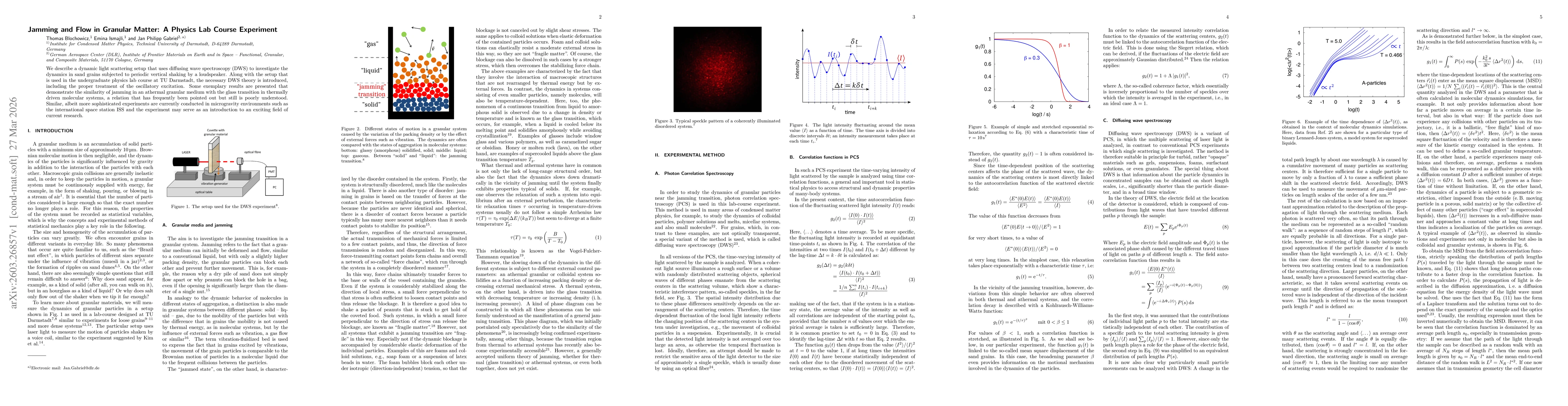 Thumbnail for Jamming and Flow in Granular Matter: A Physics Lab Course Experiment