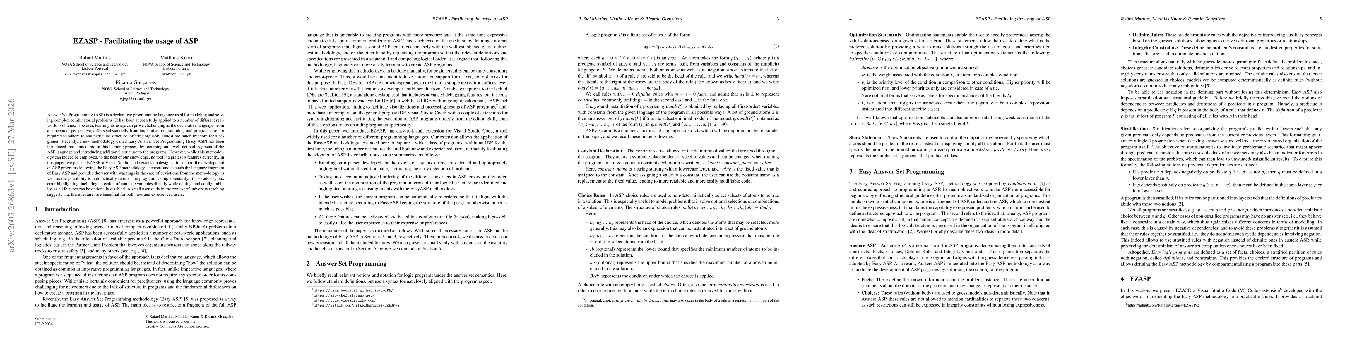 Thumbnail for EZASP -- Facilitating the usage of ASP