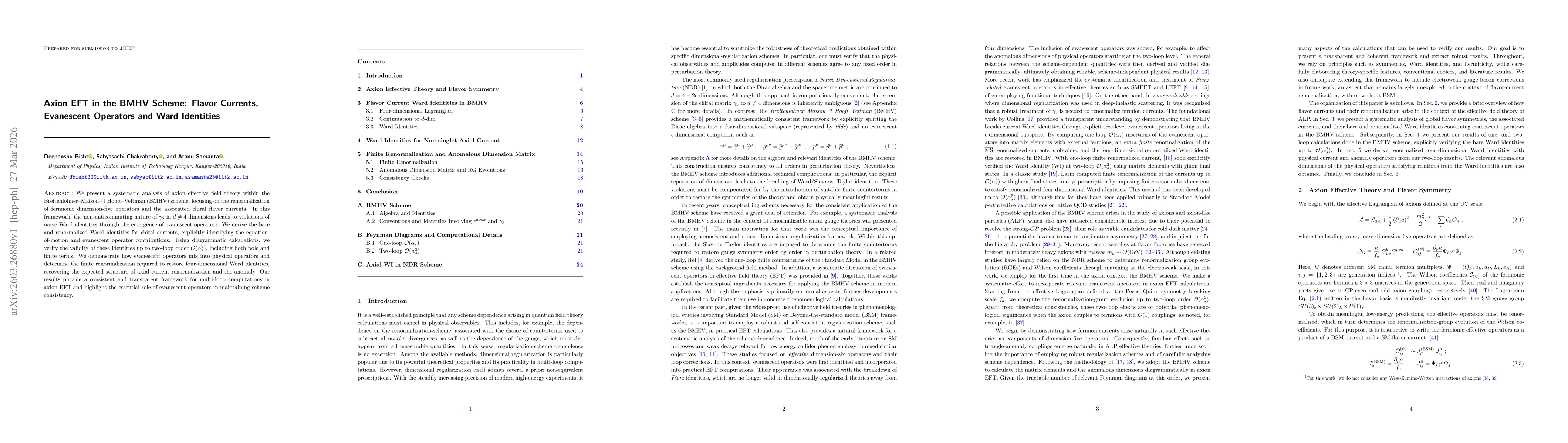 Thumbnail for Axion EFT in the BMHV Scheme: Flavor Currents, Evanescent Operators and Ward Identities