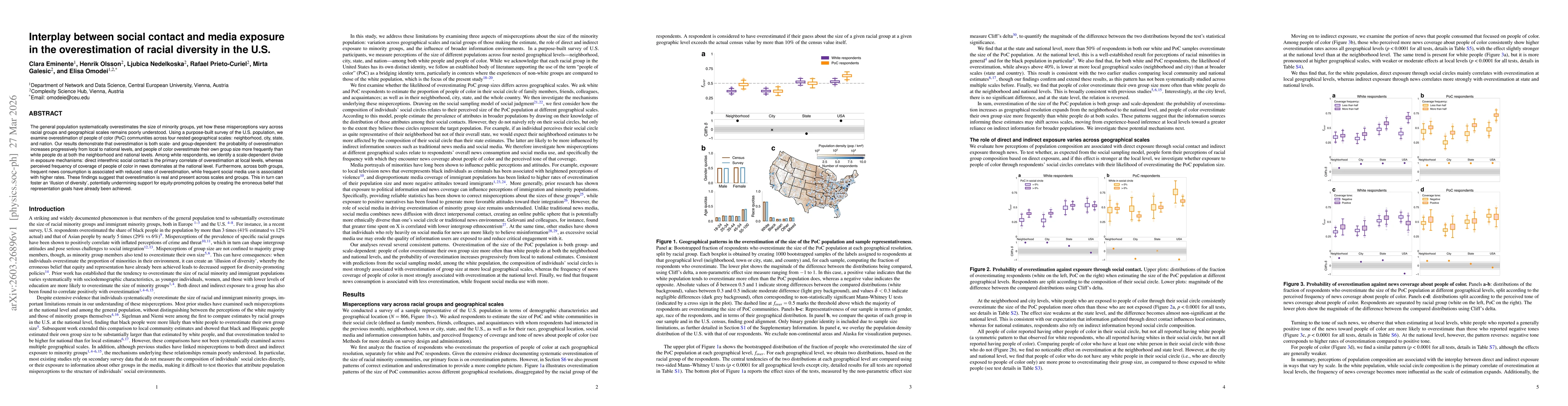 Thumbnail for Interplay between social contact and media exposure in the overestimation of racial diversity in the U.S
