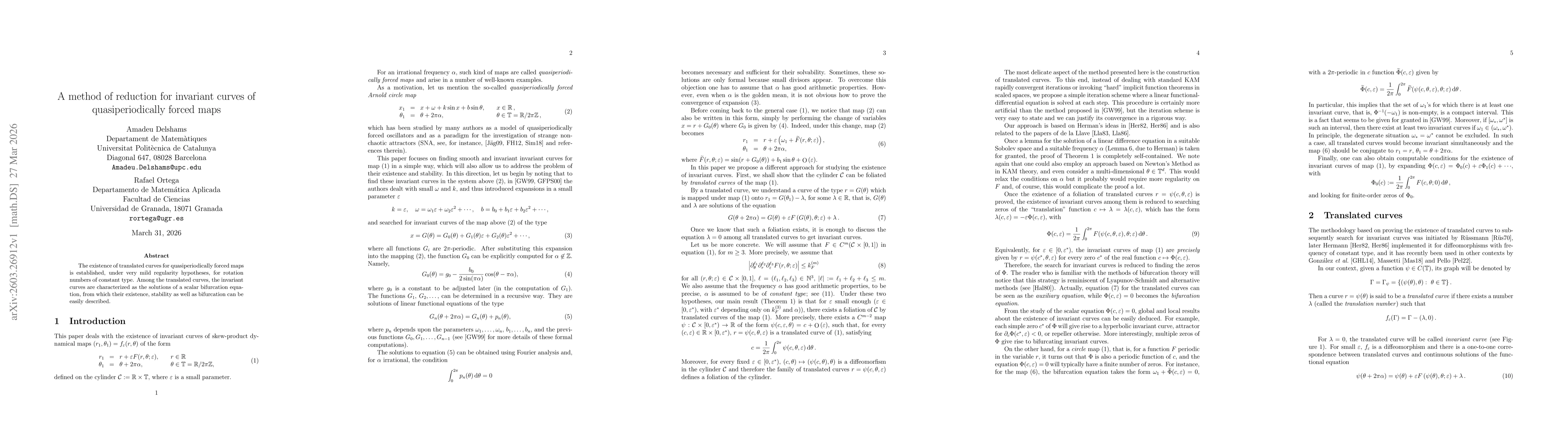 Thumbnail for A method of reduction for invariant curves of quasiperiodically forced maps