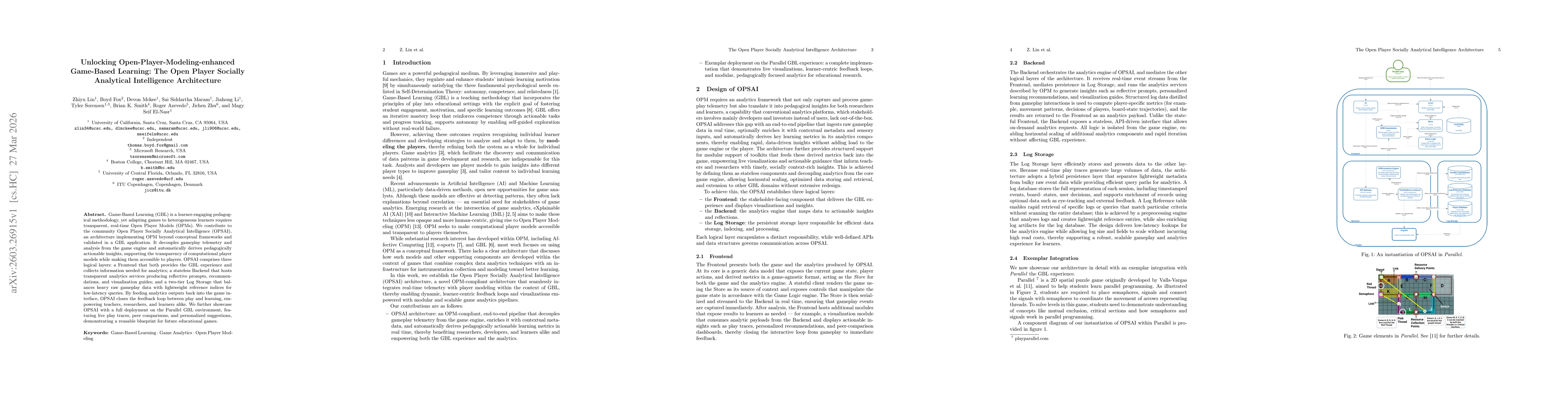 Thumbnail for Unlocking Open-Player-Modeling-enhanced Game-Based Learning: The Open Player Socially Analytical Intelligence Architecture