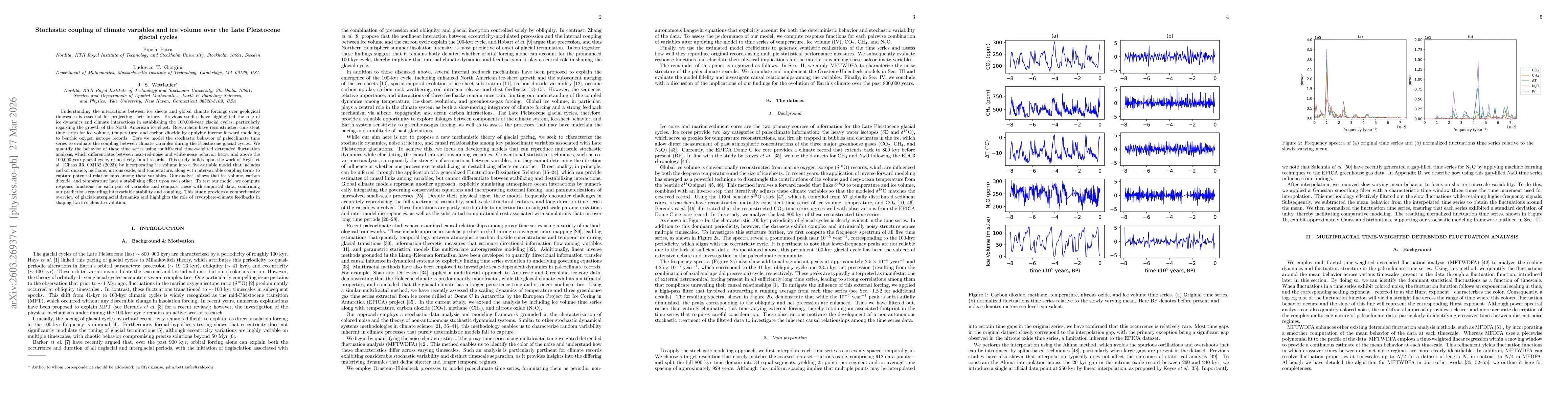 Thumbnail for Stochastic coupling of climate variables and ice volume over the Late Pleistocene glacial cycles